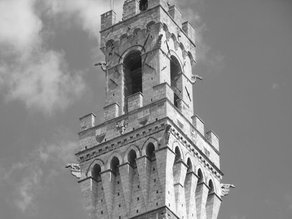 The bell tower in the Piazza del Campo