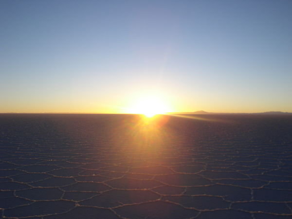 Sunrise over the saltflats