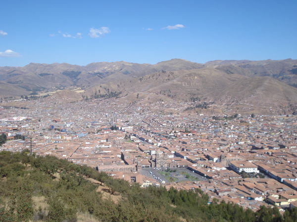 Looking down at the city of Cusco