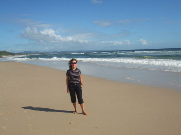 Eileen on Belongil Beach