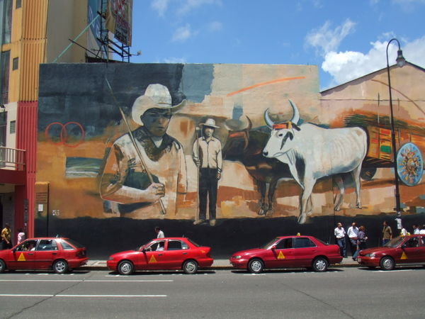 mural and city taxi rank