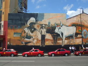 mural and city taxi rank