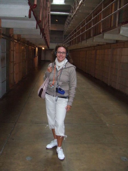 Eileen touring the Cells in Alcatraz