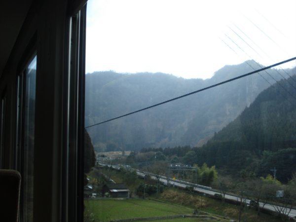 a railway to Yufuin