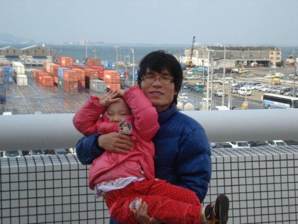 my niece and me on the Fukuoka port international Terminal