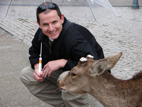 Dan and his new friend in Nara