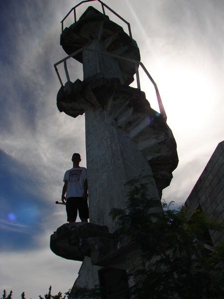 Danny at the lighthouse on Cabilao