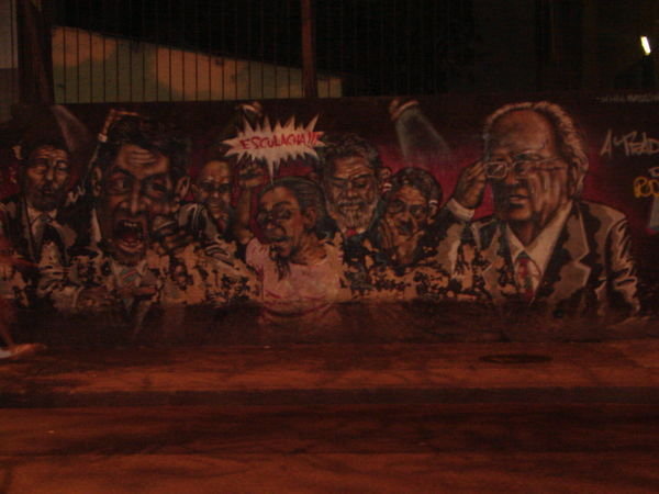 graffiti down a street off Copacabana