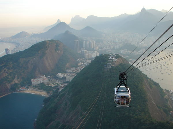 Cable car going up Sugar Loaf, Rio