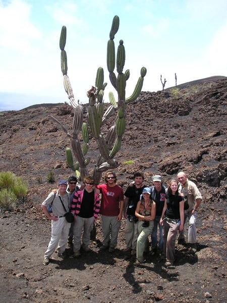 All of the group at the Volcano - Isabela