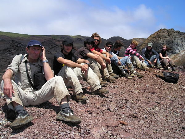 All together now -on top of the volcano on Isabela
