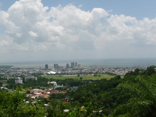 Looking down onto the Port of Spain
