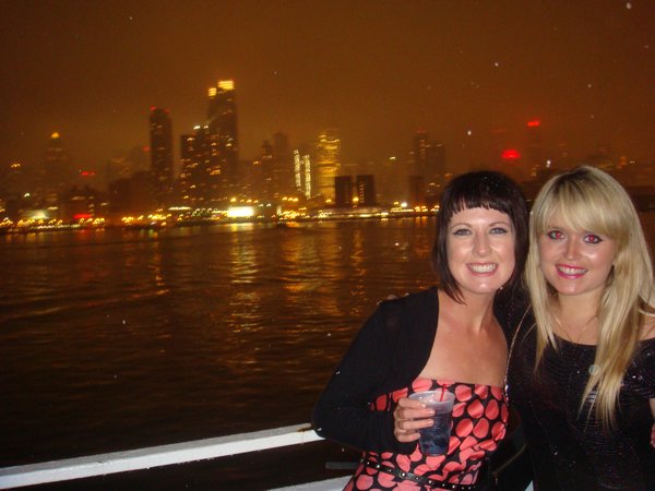 New Years on the boat - Me and Hayley