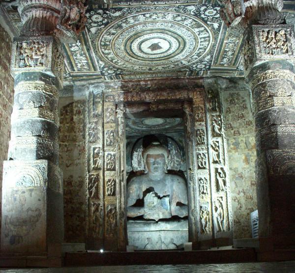 Ajanta - inside an inner sanctuary