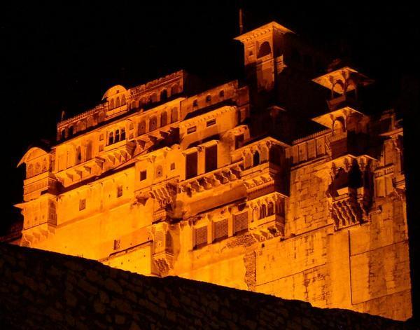 City Palace and Fortress at night, Bundi