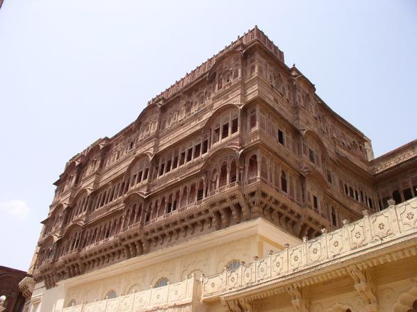One of the many wings of the Old Royal Palace at Mekeragarh Fort, Jodhpur