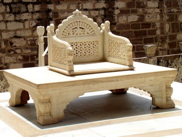 Coronation seat at Old Royal Palace in Mekeragarh Fort, Jodhpur