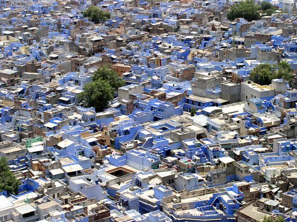 View of the blue houses from Mekeragarh Fort, Jodhpur