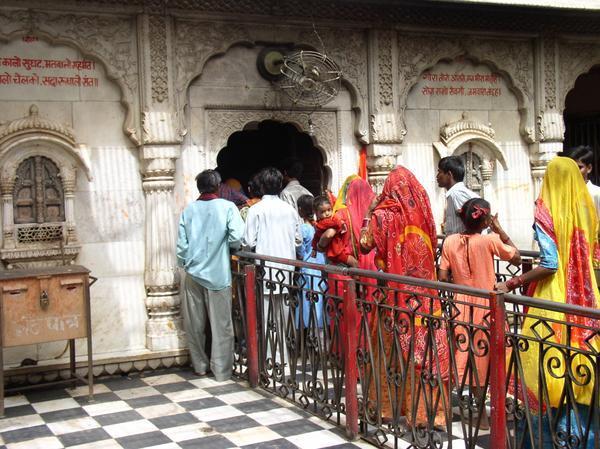 Faithful wait in line to see the inner sanctum at Karni Mata Mandir (Rat Temple), Deshnoke