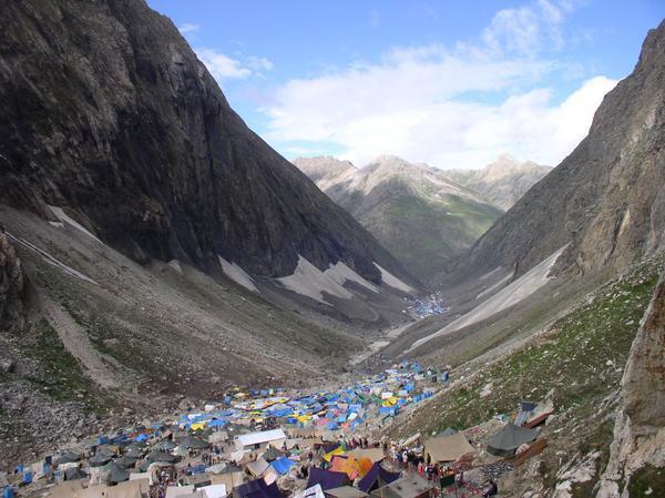 Picture of High Camp from above, Yatra Amarnath Cave