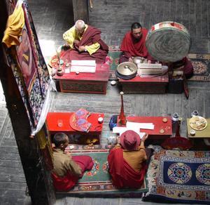 Top view of special puja, Shey Gompa