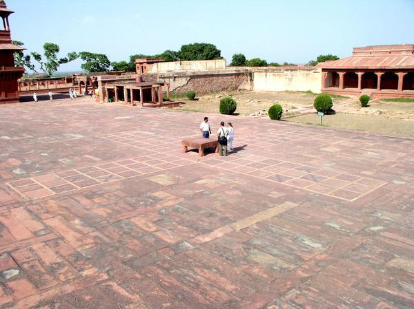The worlds largest Parcheesi Board located inside the Palace Compound, Fetahpur Sikri