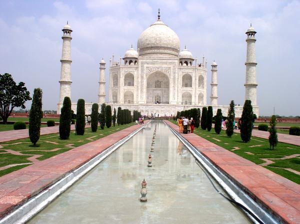 The reflective qualities of the Taj Mahal, Agra