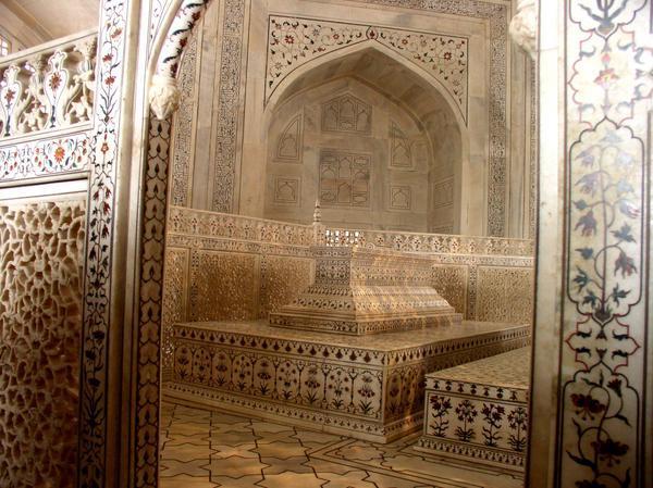 Lavish tomb inside the Taj Mahal, Agra