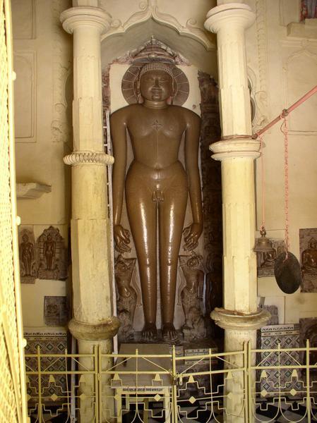 Statue of Adinatha in Santinatha temple at Eastern Group, Khajuraho
