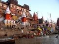Pilgrims cleans themselves in the holly waters of the Ganga River, Varanasi