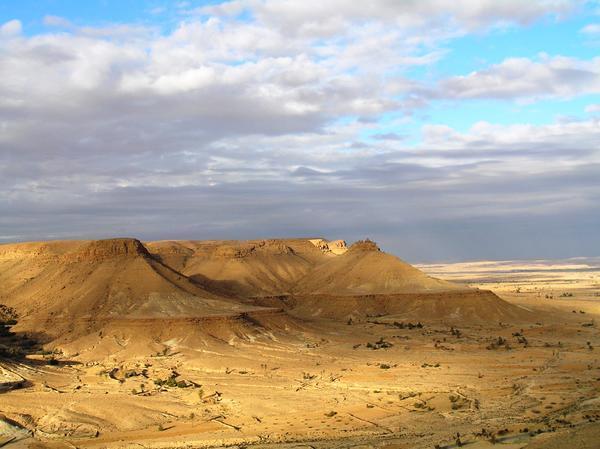 View of the Desert Scenery from the top of the hill, Chenini