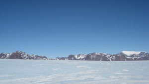 The panorama of the glacier... with Mt. Brooks on the right