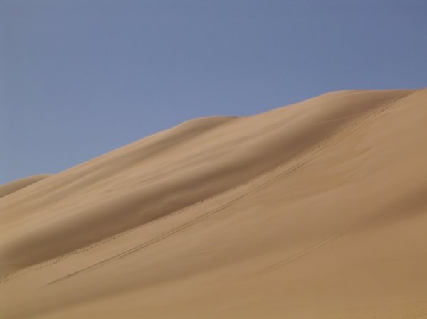 Una duna con huellas