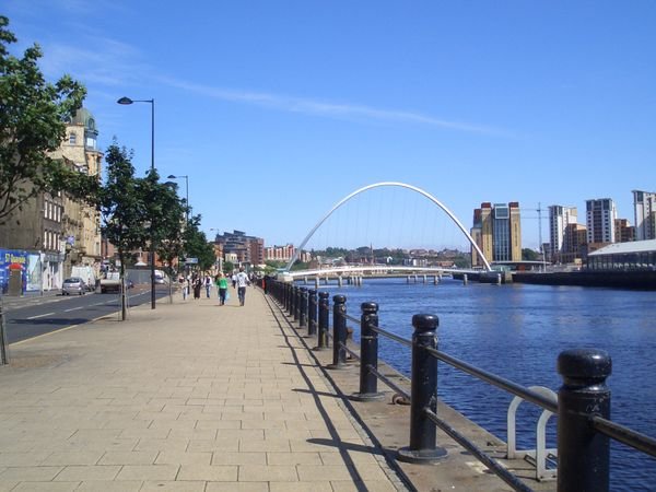 Newcastle view of Gateshead Millennium Bridge
