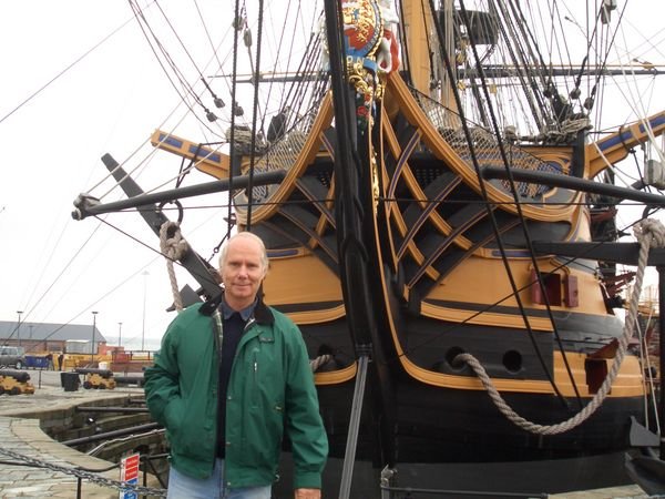 Glen in front of HMS Victory