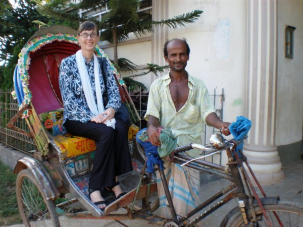 Karen Lund, the Chair of our program with Noor who is often our rickshaw driver
