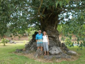 us and a very old tree in Hue