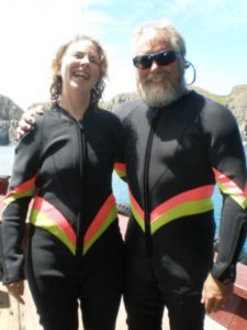 the snorkellers in our wet suits