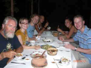 The Mekong tour group at the homestay