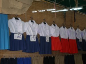 school uniforms for sale at the market