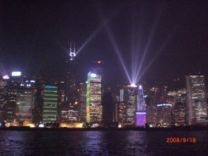 Sound and Light Show on Victoria Harbour