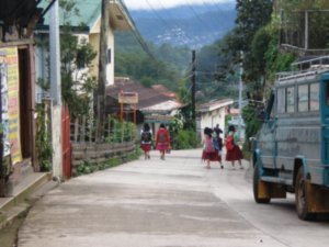 Sagada's school kids walking home