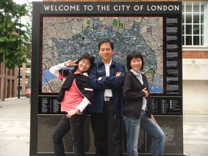 Posing with London City Map