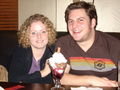 Chris and I having dessert at a local pub!