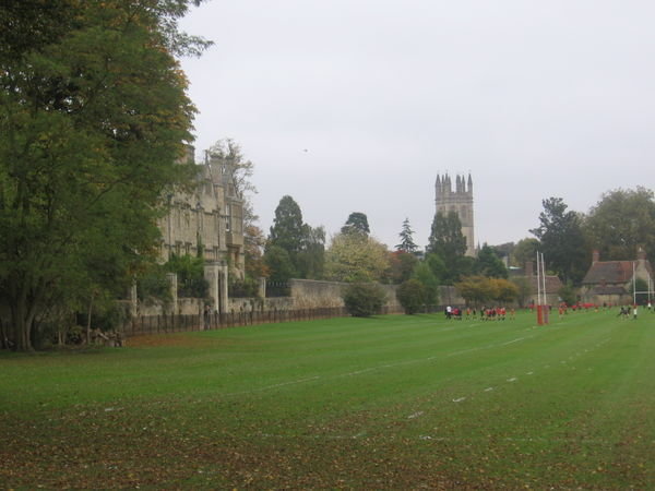 Some children playing rugby at Christ Church College