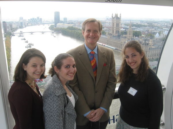 RHUL girls with President Helm on the London Eye