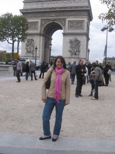 In front of L'arc de Triomphe