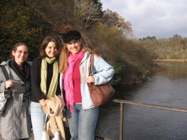Becca, me and Sarah on a bridge in Cong