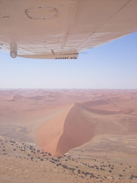 Flying over the Namib desert