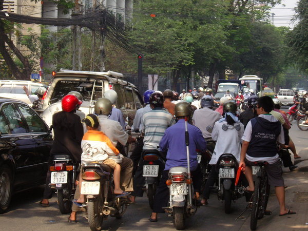 Saigon traffic scene